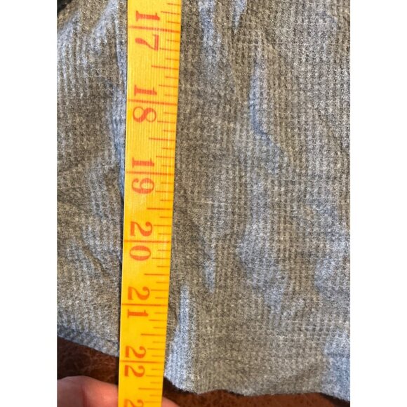 Aerie XS Gray Long-Sleeve Henley Shirt Waffle Knit Casual Cotton Blend - Picture 4 of 6